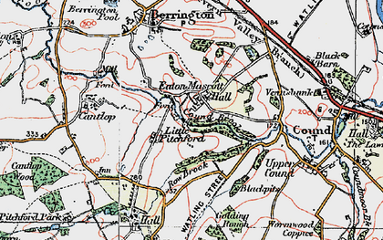 Old map of Eaton Mascott in 1921