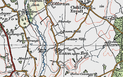 Old map of Bacon Hall in 1921
