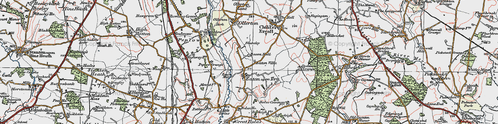 Old map of Eaton upon Tern in 1921