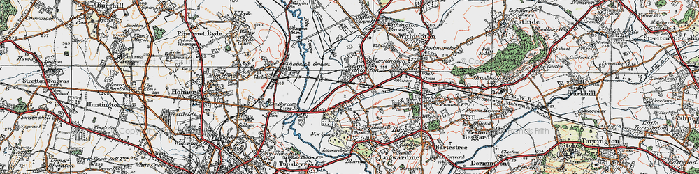 Old map of Withies in 1920