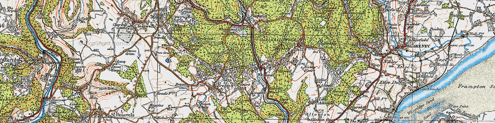 Old map of Eaves, The in 1919