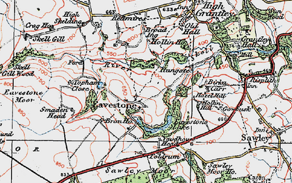 Old map of Yaudhouse Head in 1925