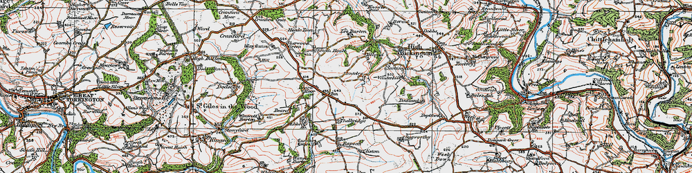 Old map of Beara Moor in 1919