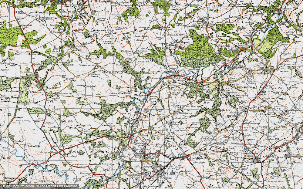 Old Map of Ebchester, 1925 in 1925
