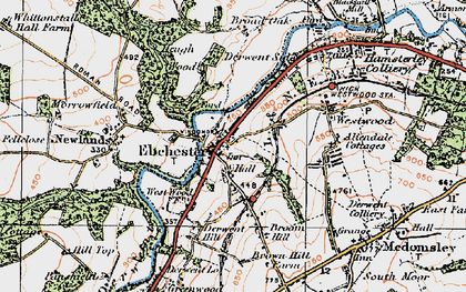 Old map of Ebchester in 1925