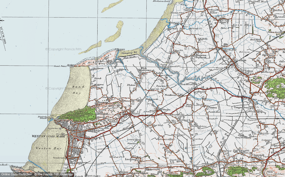 Old Map of Ebdon, 1919 in 1919