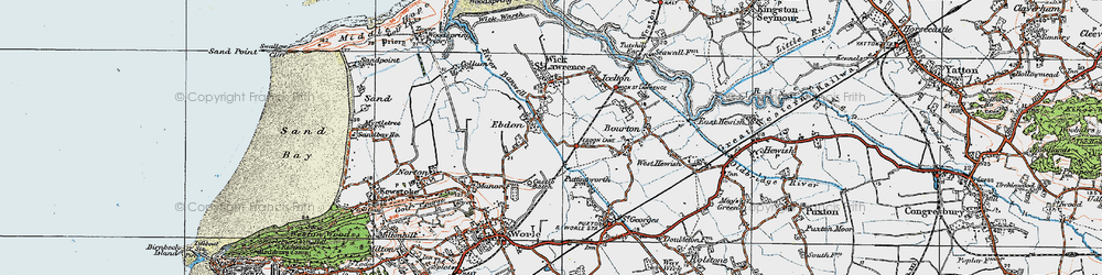 Old map of Ebdon in 1919