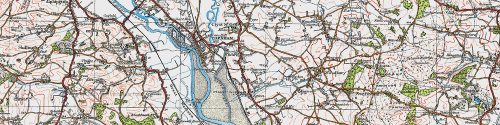 Old map of Ebford in 1919
