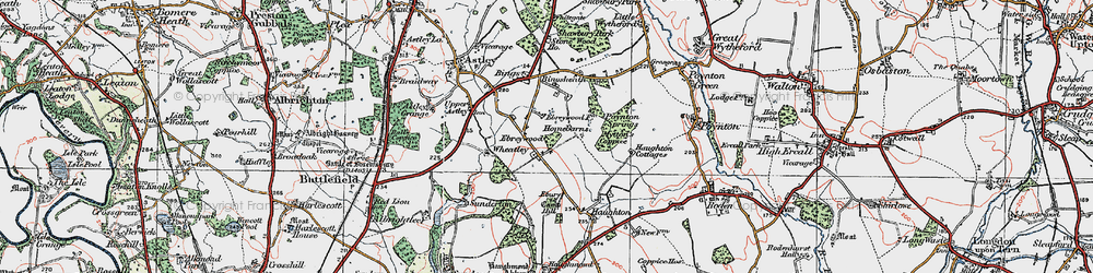 Old map of Wheatley in 1921