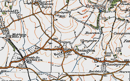 Old map of Ebrington in 1919