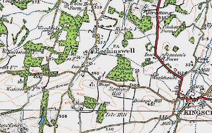 Old map of Ecchinswell in 1919