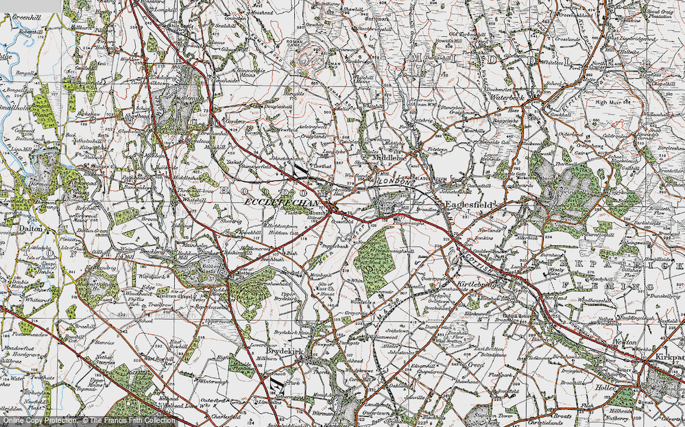 Old Map of Historic Map covering Woodside in 1925