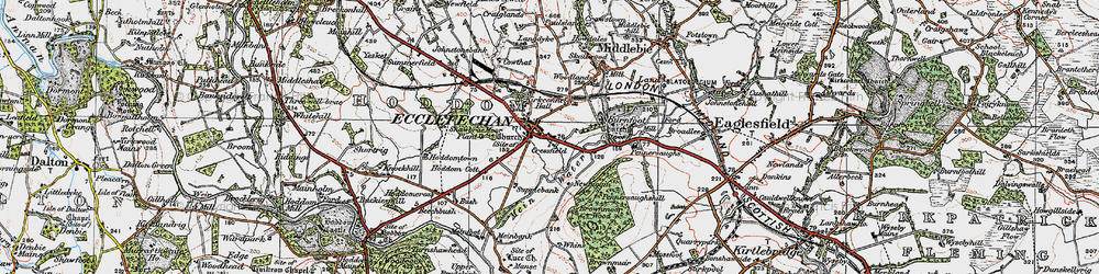 Old map of Burnfoot Hall in 1925