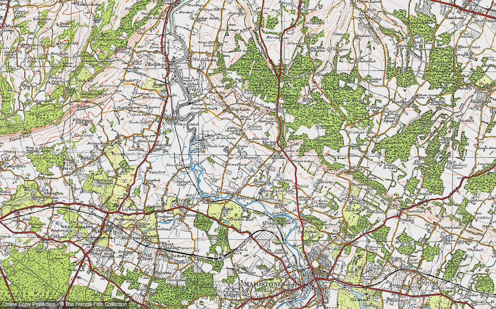 Old Map of Eccles, 1921 in 1921