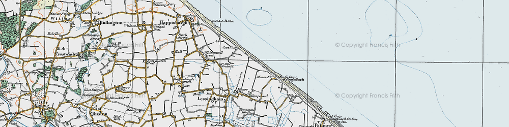 Old map of Eccles on Sea in 1922