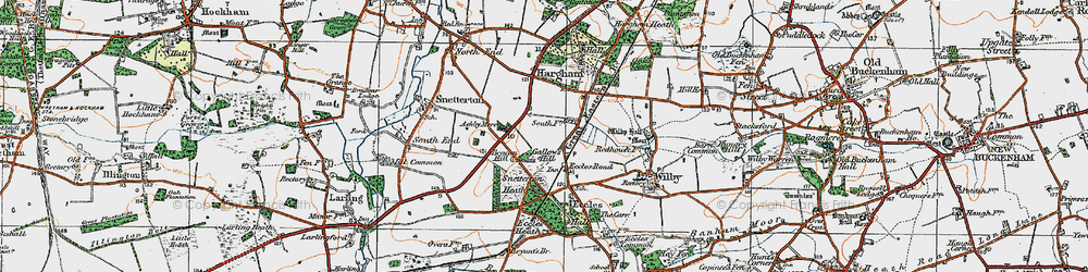 Old map of Eccles Road in 1920