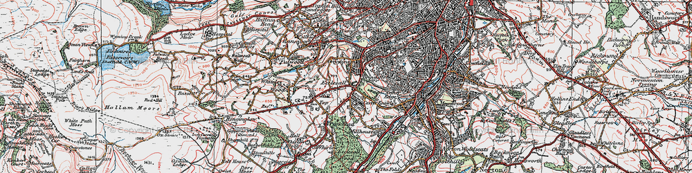 Old map of Ecclesall in 1923
