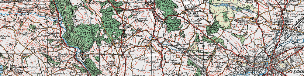 Old map of Ecclesfield in 1924