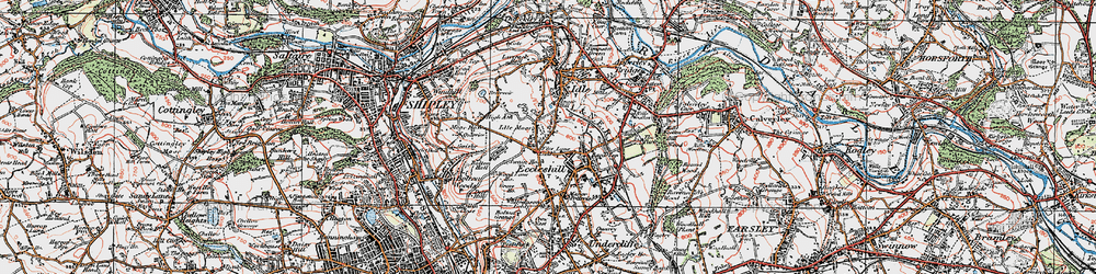 Old map of Five Lane Ends in 1925