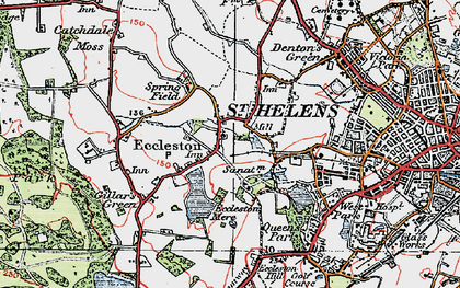 Old map of Eccleston in 1923