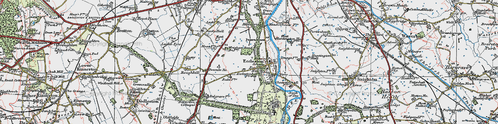 Old map of Eccleston in 1924