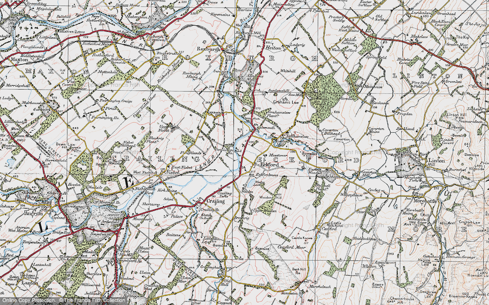 Old Map of Eckford, 1926 in 1926