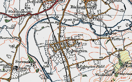 Old map of Eckington in 1919