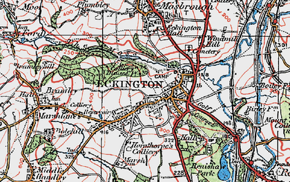 Old map of Eckington in 1923