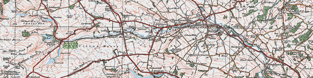 Old map of Ecklands in 1924