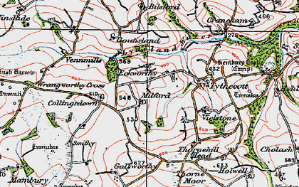 Old map of Eckworthy in 1919