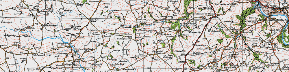 Old map of Eckworthy in 1919