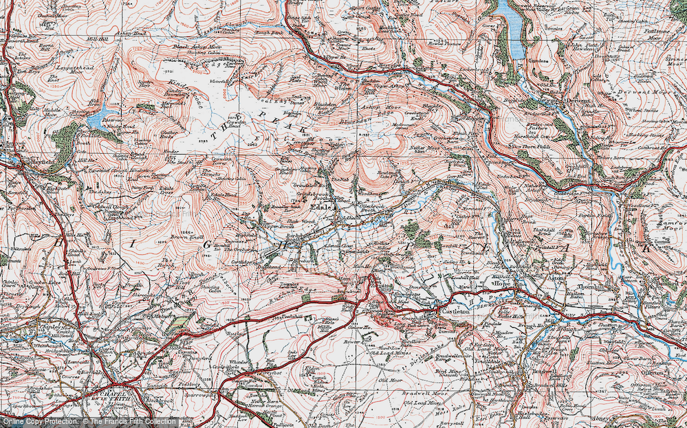Old Map of Historic Map covering Woodseats in 1923