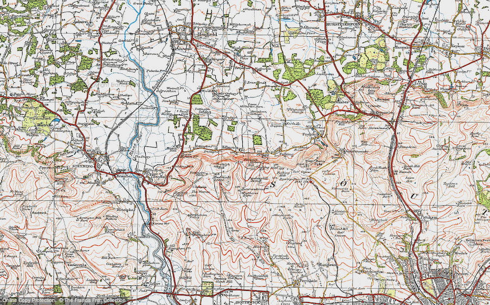 Old Map of Edburton, 1920 in 1920
