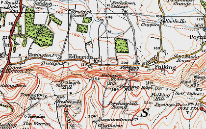 Old map of Edburton in 1920