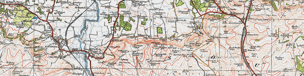 Old map of Edburton in 1920