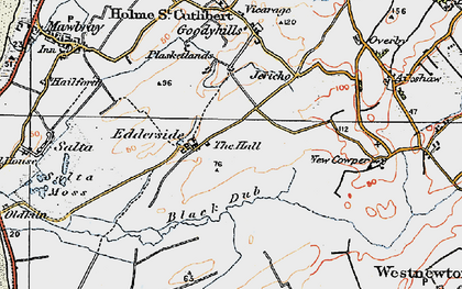 Old map of Edderside in 1925