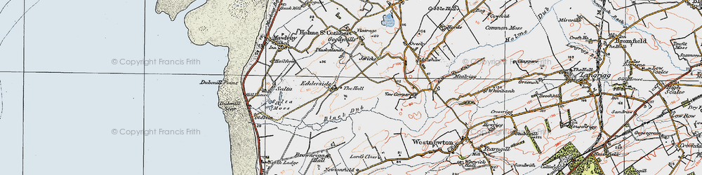 Old map of Edderside in 1925