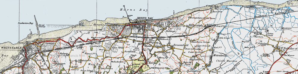 Old map of Eddington in 1920