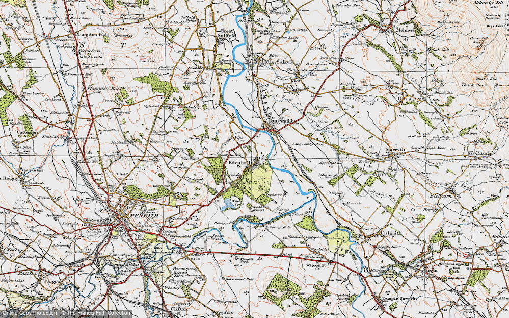 Old Map of Historic Map covering Langwathby Moor in 1925