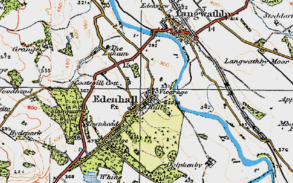 Old map of Langwathby Moor in 1925