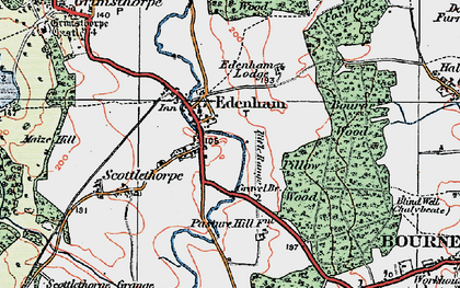 Old map of Edenham in 1922