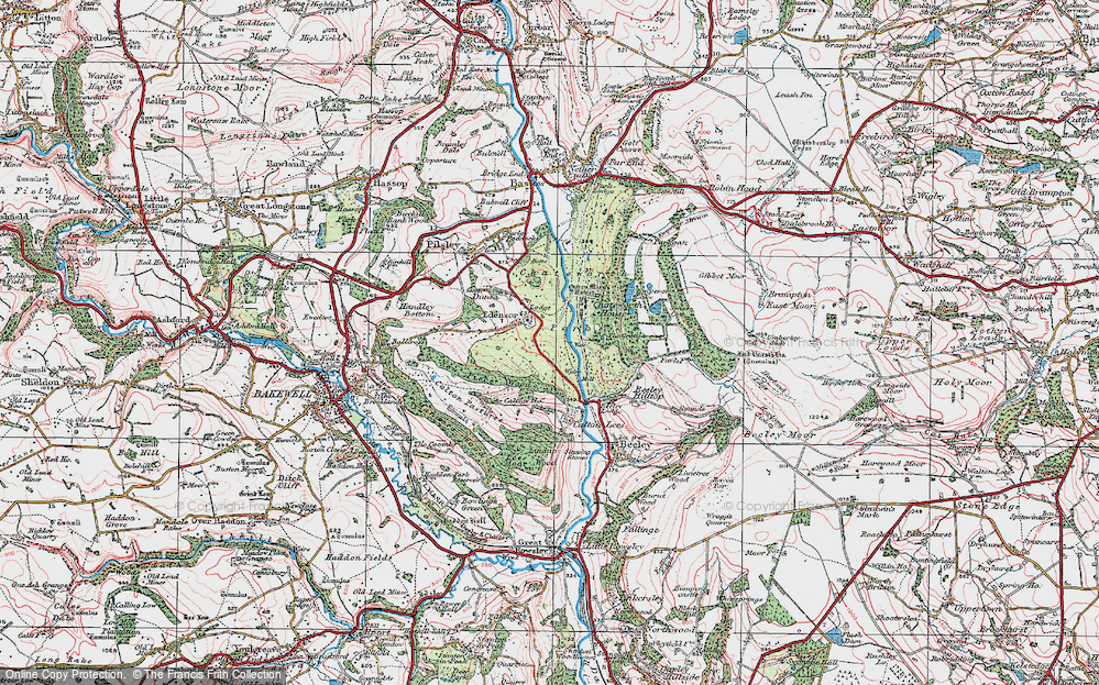 Old Map of Edensor, 1923 in 1923