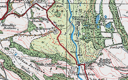 Old map of Edensor in 1923
