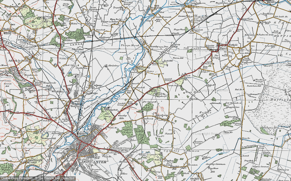 Old Map of Edenthorpe, 1923 in 1923