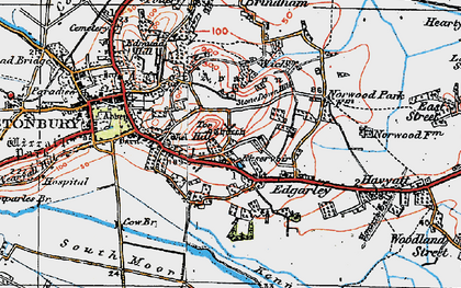 Old map of Edgarley in 1919