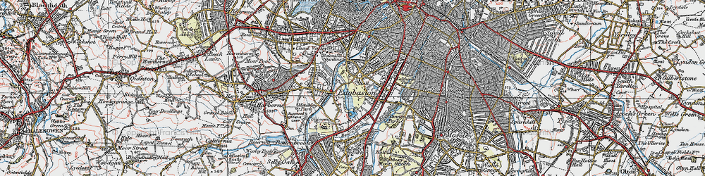 Old map of Edgbaston in 1921