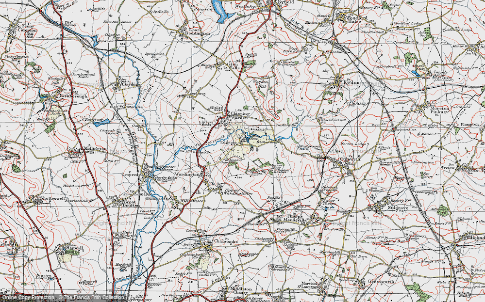 Old Map of Edgcote, 1919 in 1919