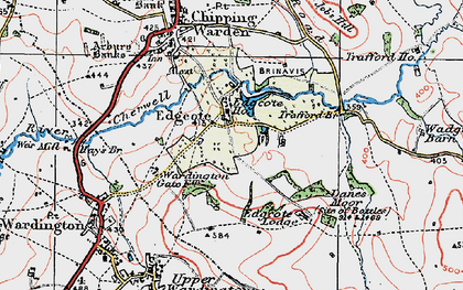 Old map of Edgcote in 1919