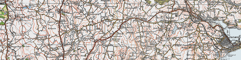 Old map of Butteriss Downs in 1919