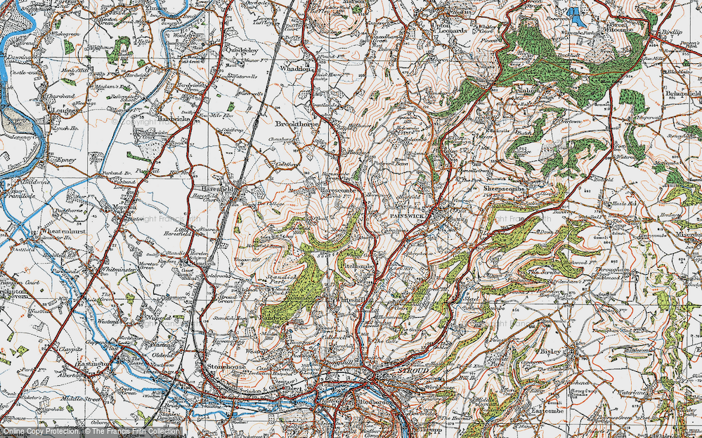 Old Map of Edge, 1919 in 1919